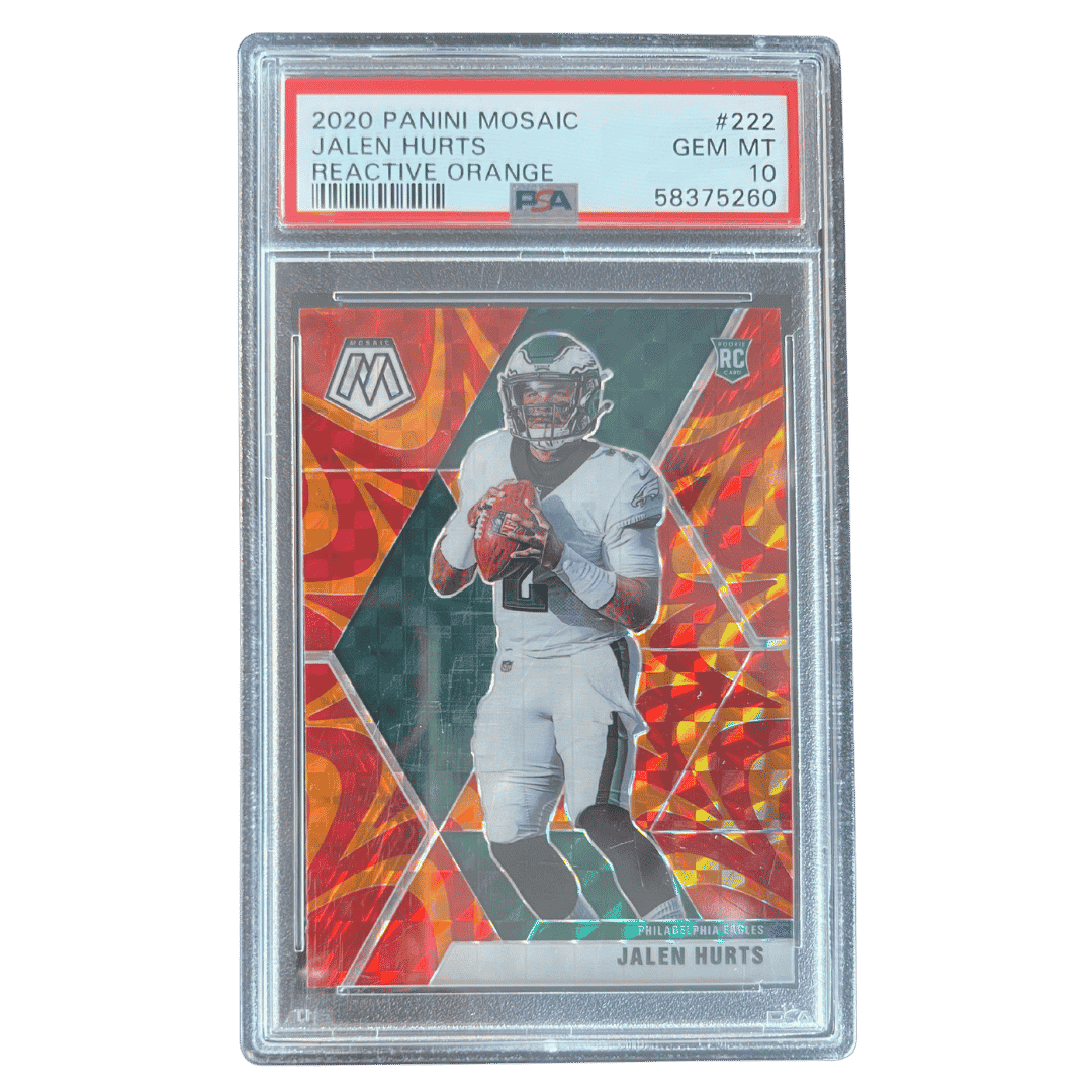 Jalen Hurts PSA 10 2020 Panini Mosaic Reactive Orange Rookie RC Card #222