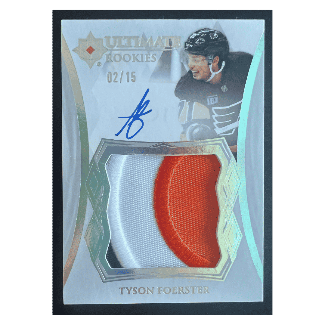 Tyson Foerster 2024 Upper Deck Ultimate Rookies Autograph Patch #d/ 15 Card #105
