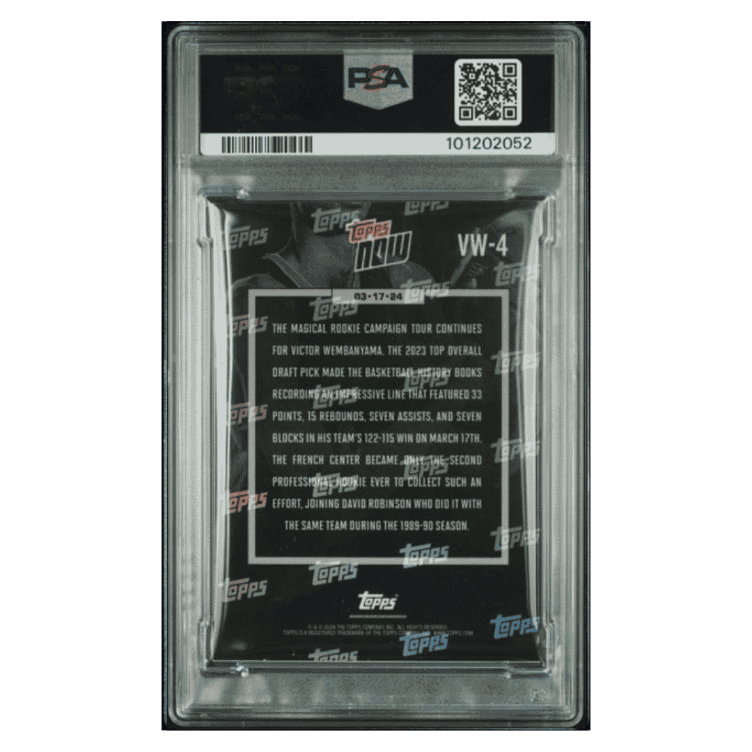 Victor Wembanyama PSA 10 2023 Topps Now Rookie RC Card #VW4