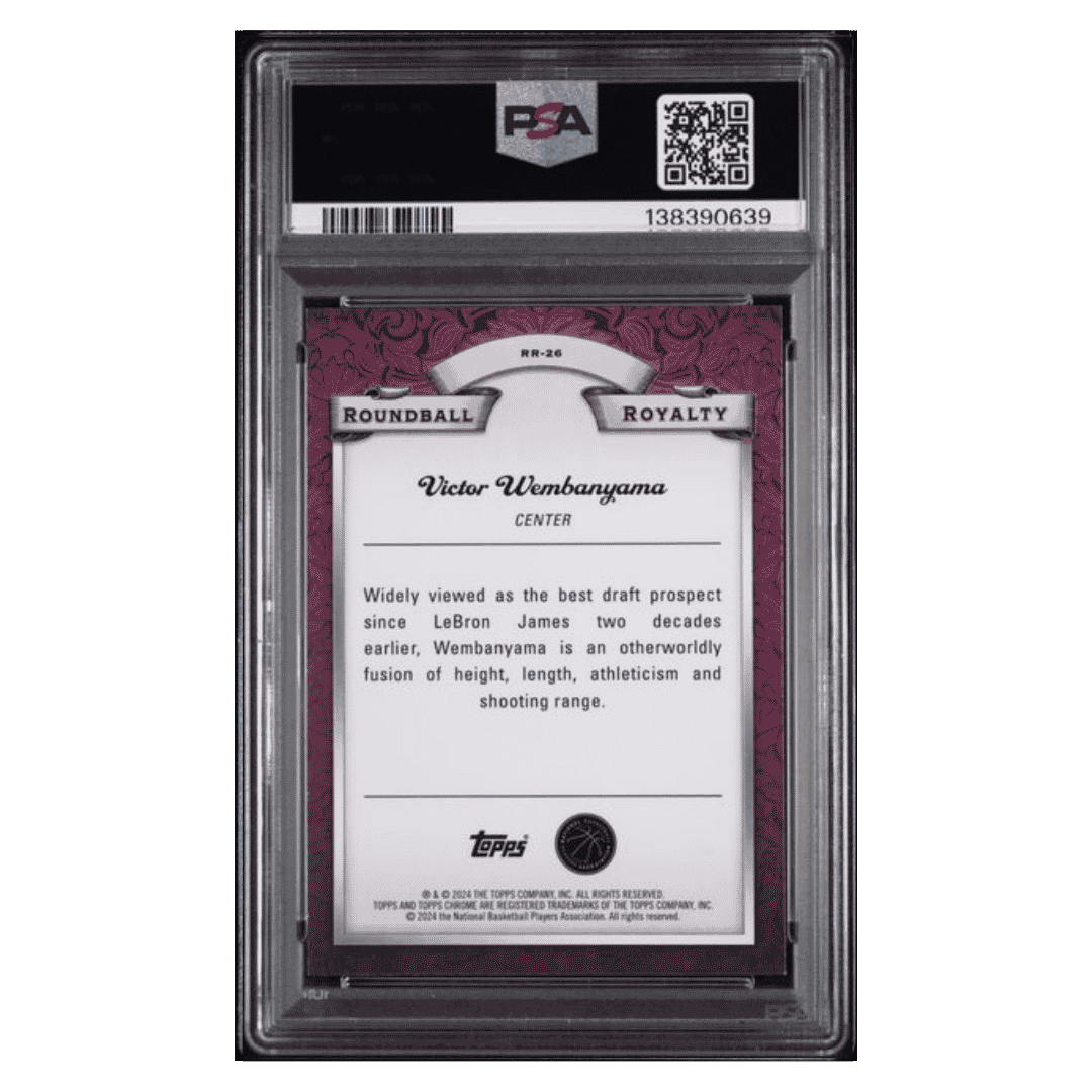 Victor Wembanyama PSA 9 2023 Topps Chrome Roundball Royalty - Blue Black Refractor Rookie RC Card #RR26