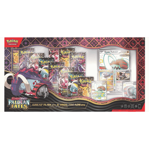 Pokemon TCG: Scarlet & Violet Paldean Fates Great Tusk ex & Iron Treads ex Premium Collection Box
