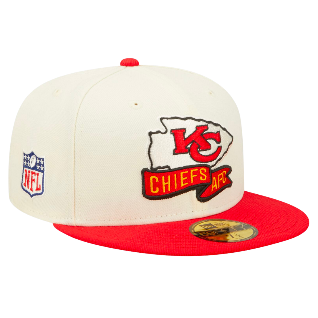 Kansas City Chiefs Cream/Red 2022 Sideline 59FIFTY Fitted Hat