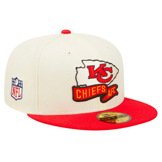 Kansas City Chiefs Cream/Red 2022 Sideline 59FIFTY Fitted Hat