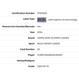 Curry/James/Durant PSA 10 2024 Topps Now Olympics Card #26