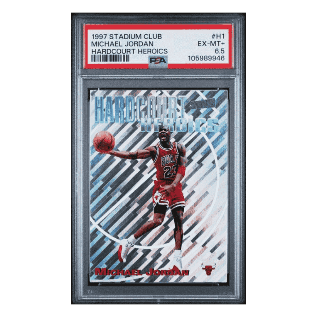 Michael Jordan PSA 6.5 1997 Topps Stadium Club Hardcourt Heroics Card #H1