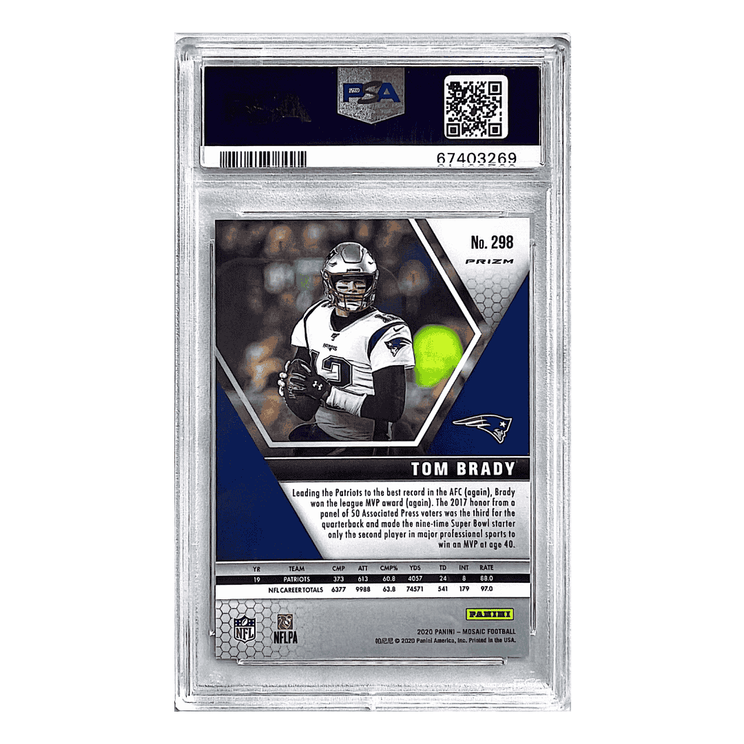 Tom Brady PSA 10 2020 Panini Mosaic Card #298