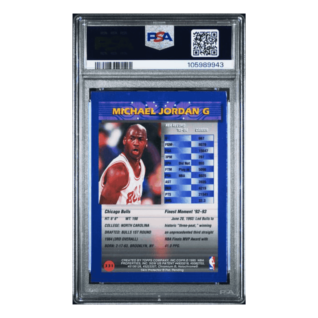 Michael Jordan PSA 8 1994 Topps Finest w/Coating Card #331