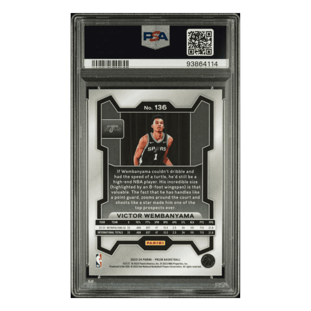 Victor Wembanyama PSA 9 2023 Panini Prizm Rookie RC Card #136