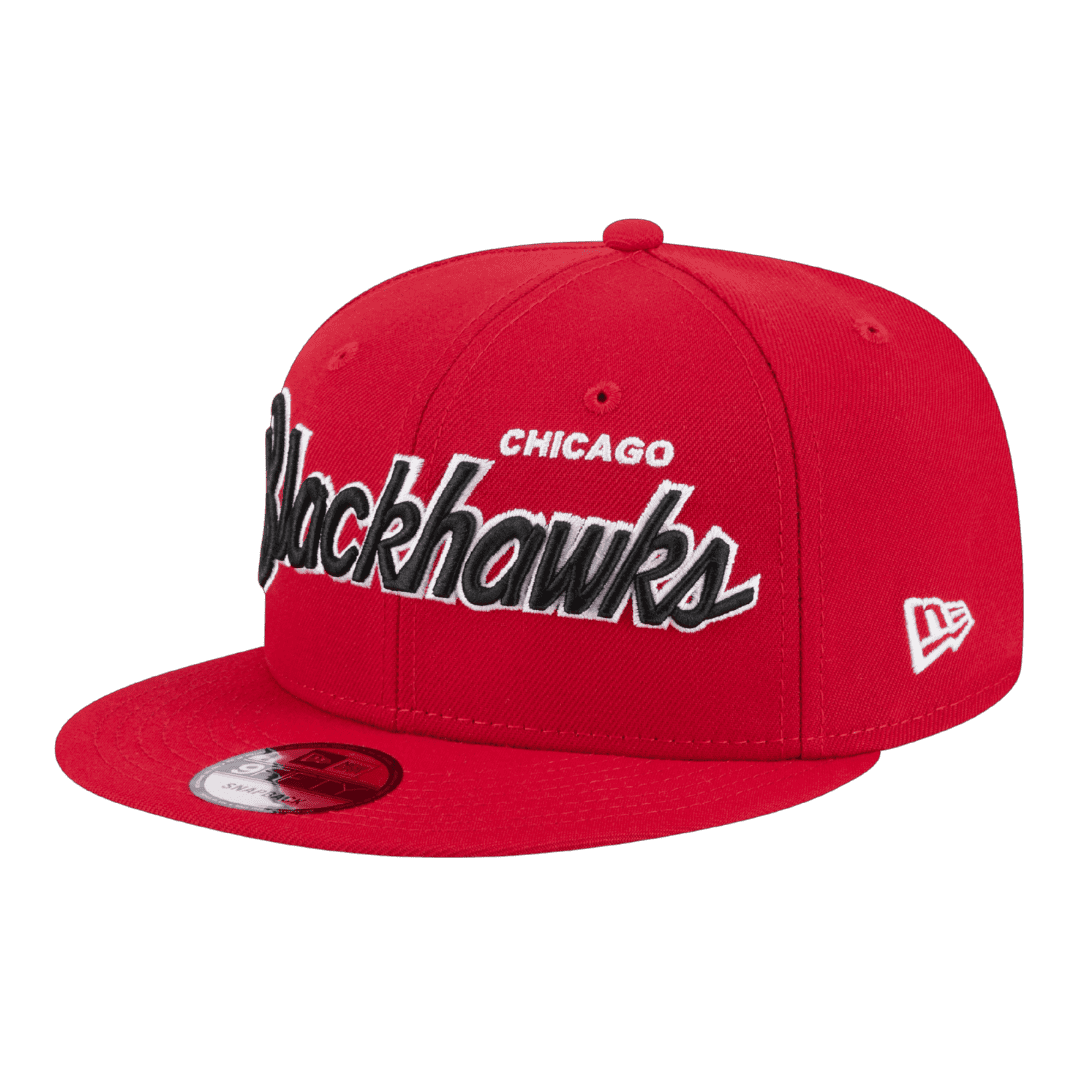 Chicago Blackhawks Script New Era Red 9FIFTY Adjustable Snapback Hat
