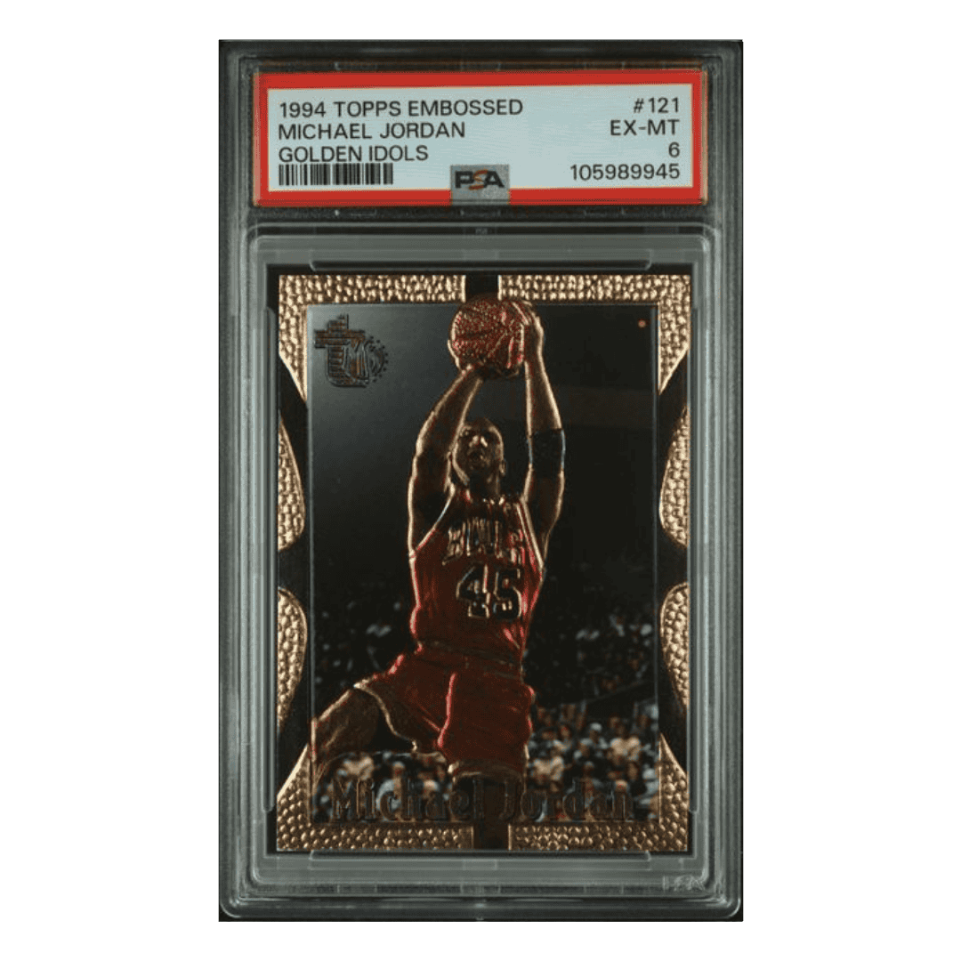 Michael Jordan PSA 6 1994 Topps Embossed Golden Idols Card #121