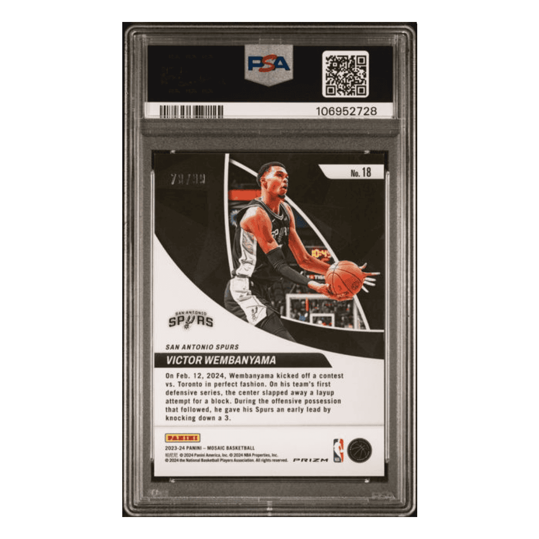 Victor Wembanyama PSA 9 2023 Panini Mosaic Elevate Reactive Blue Rookie RC Card #18