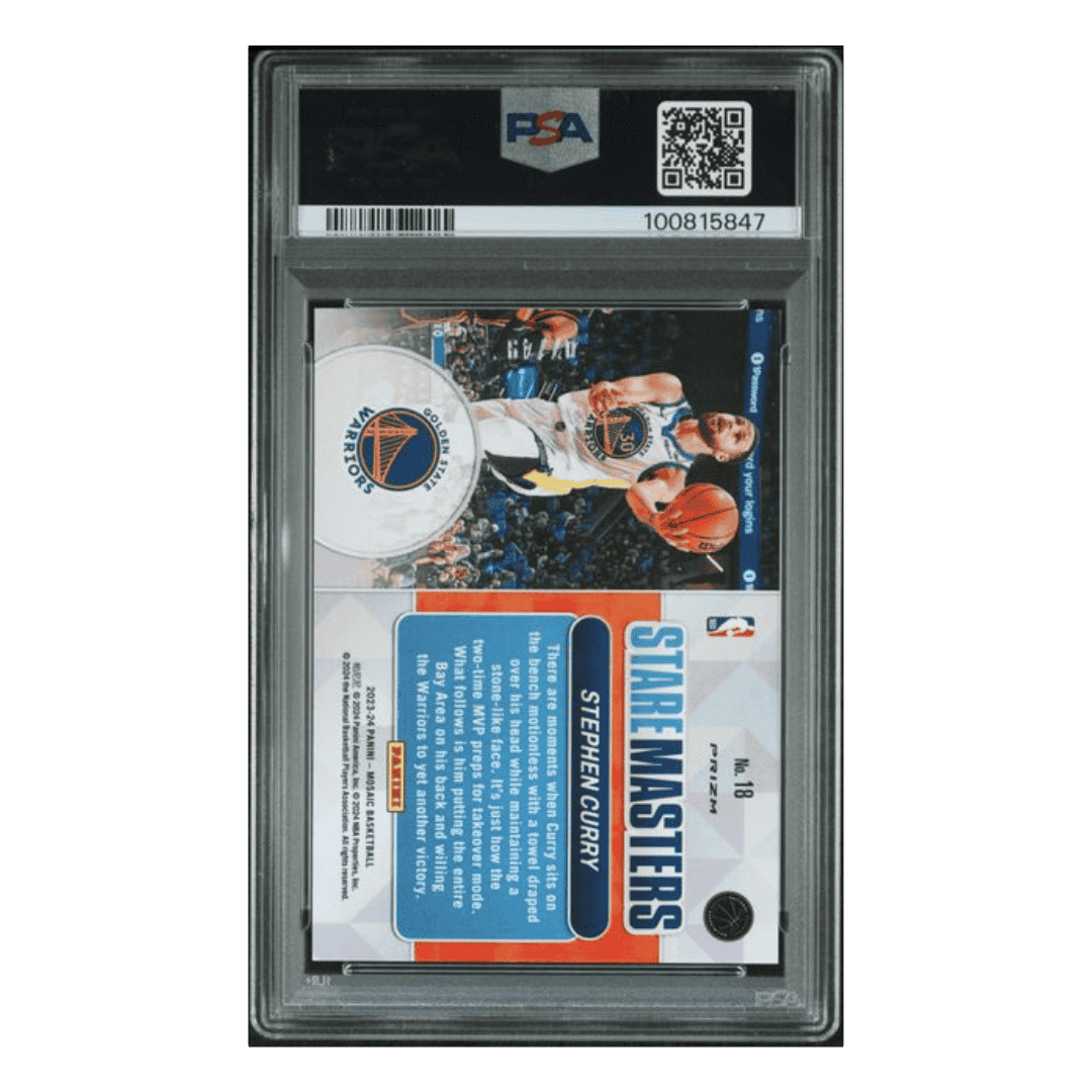 Steph Curry PSA 10 2023 Panini Mosaic Stare Masters - Orange /49 Card #18