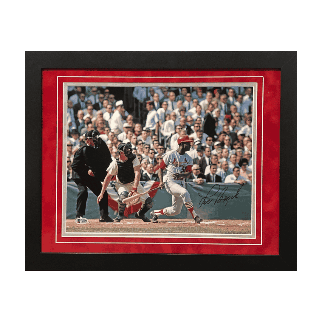 Lou Brock St Louis Cardinals Dual Autographed Framed 11x14 Photo - Beckett COA