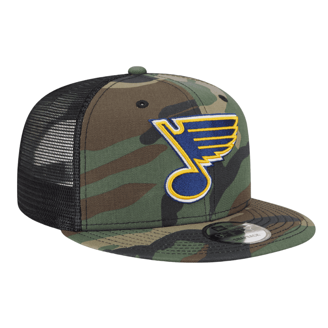 St Louis Blues Trucker Meshback New Era Woodland Camo 9FIFTY Adjustable Snapback Hat