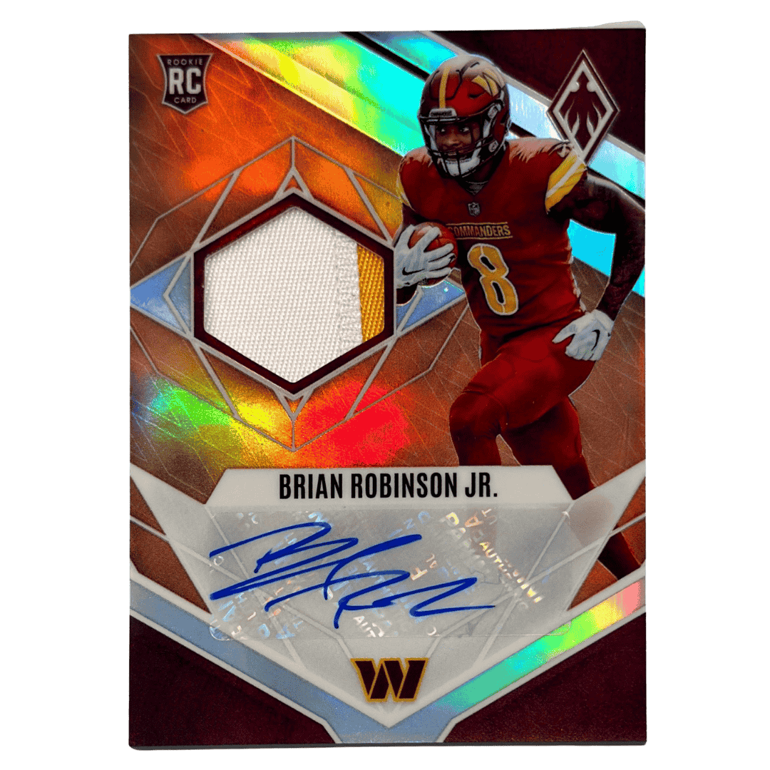 Brian Robinson Jr. 2022 Panini Phoenix Orange Rookie Patch Auto #d/75 Card #RJA-BR