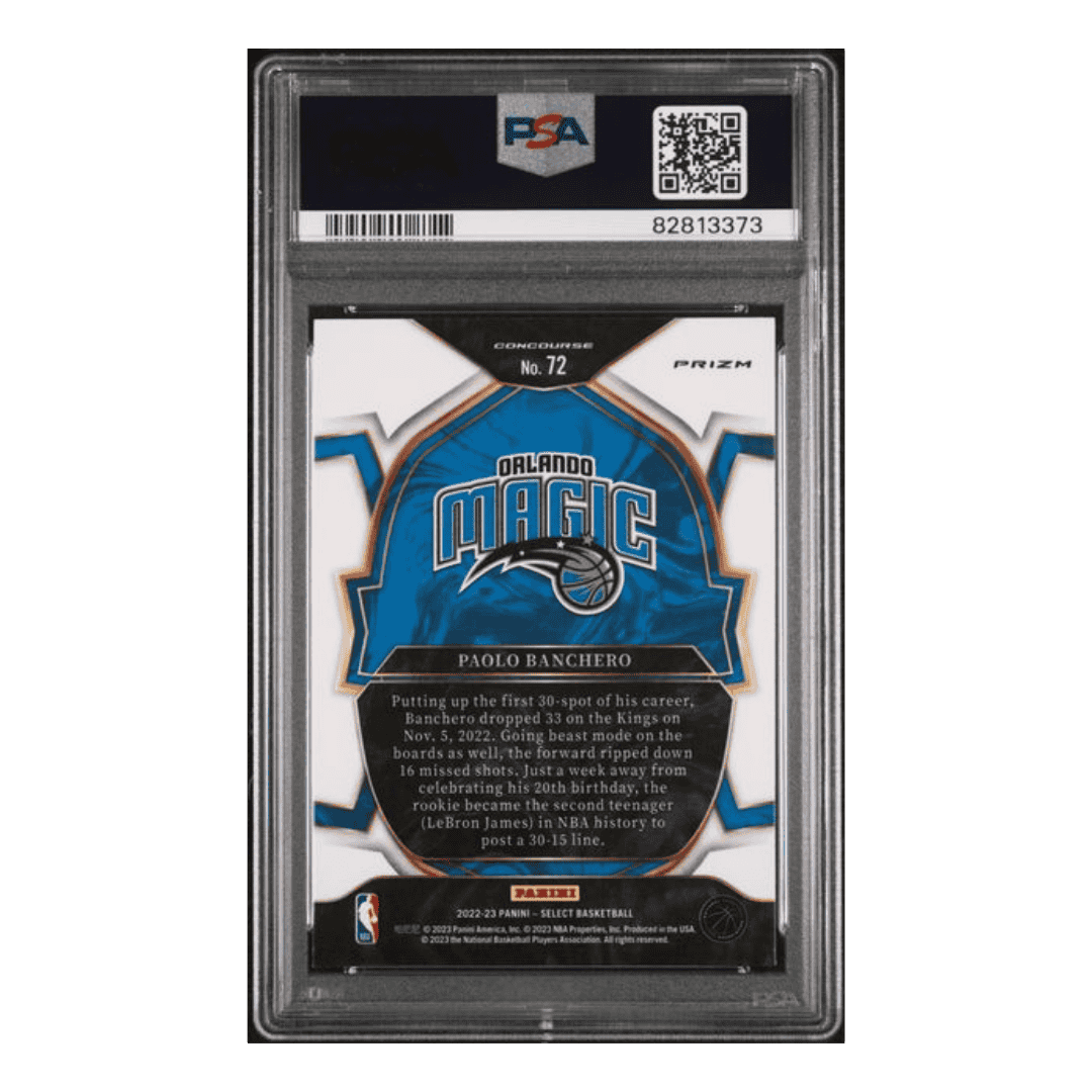 Paolo Banchero PSA 10 2022 Panini Select Red Cracked Ice Rookie RC Card #72