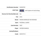 Jayden Daniels PSA 10 2024 Panini Donruss The Rookies Card #TR37