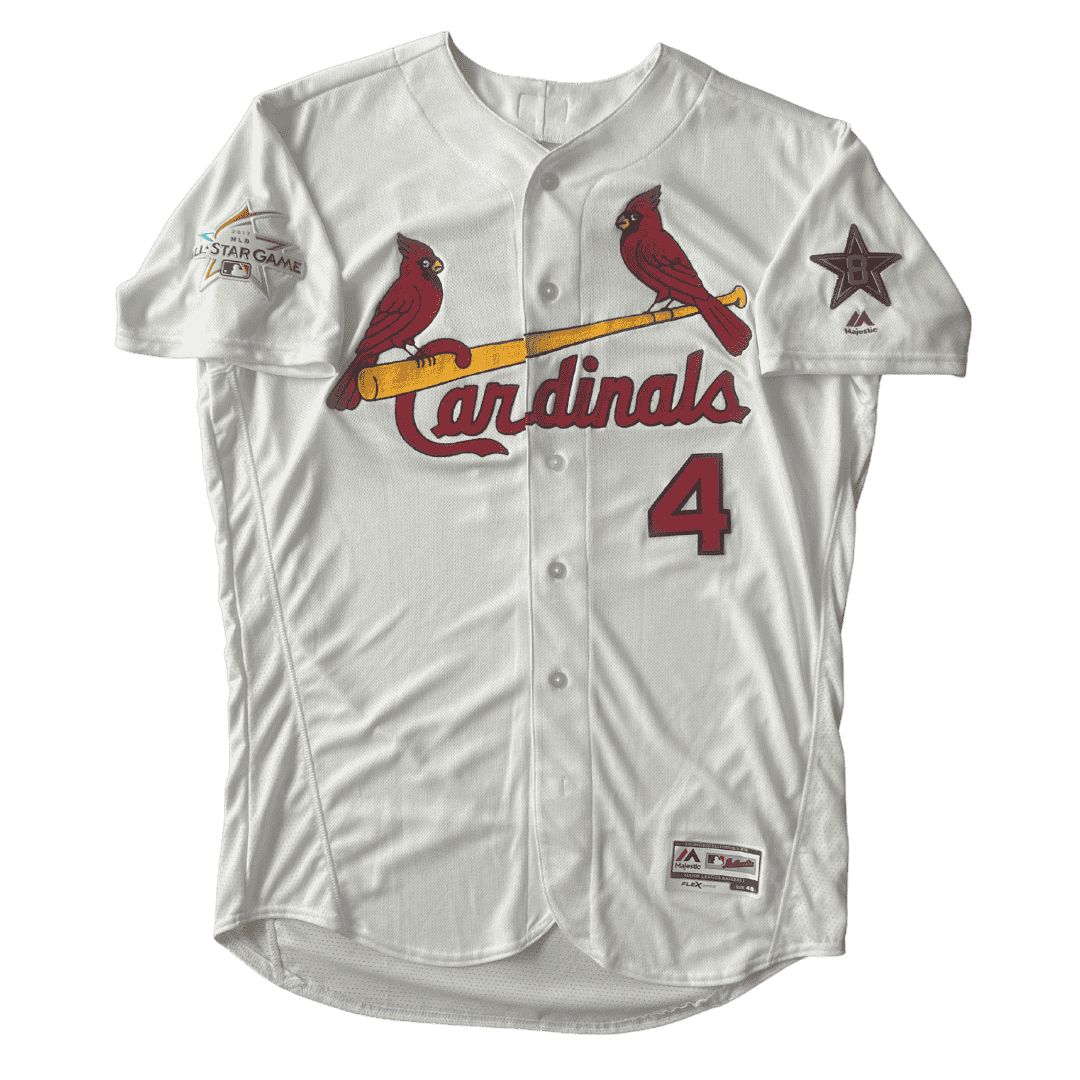 Yadier Molina St Louis Cardinals Autographed Authentic Flex Base Majestic Jersey with Patches- JSA COA
