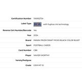 Xavier Worthy PSA 10 2024 Panini Prizm Draft Picks Black Color Blast Rookie RC Card #CB6