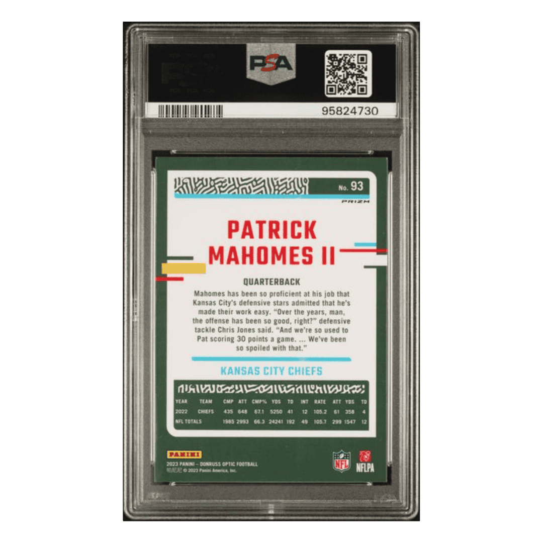 Patrick Mahomes PSA 9 2023 Panini Donruss Optic Stars Card #93