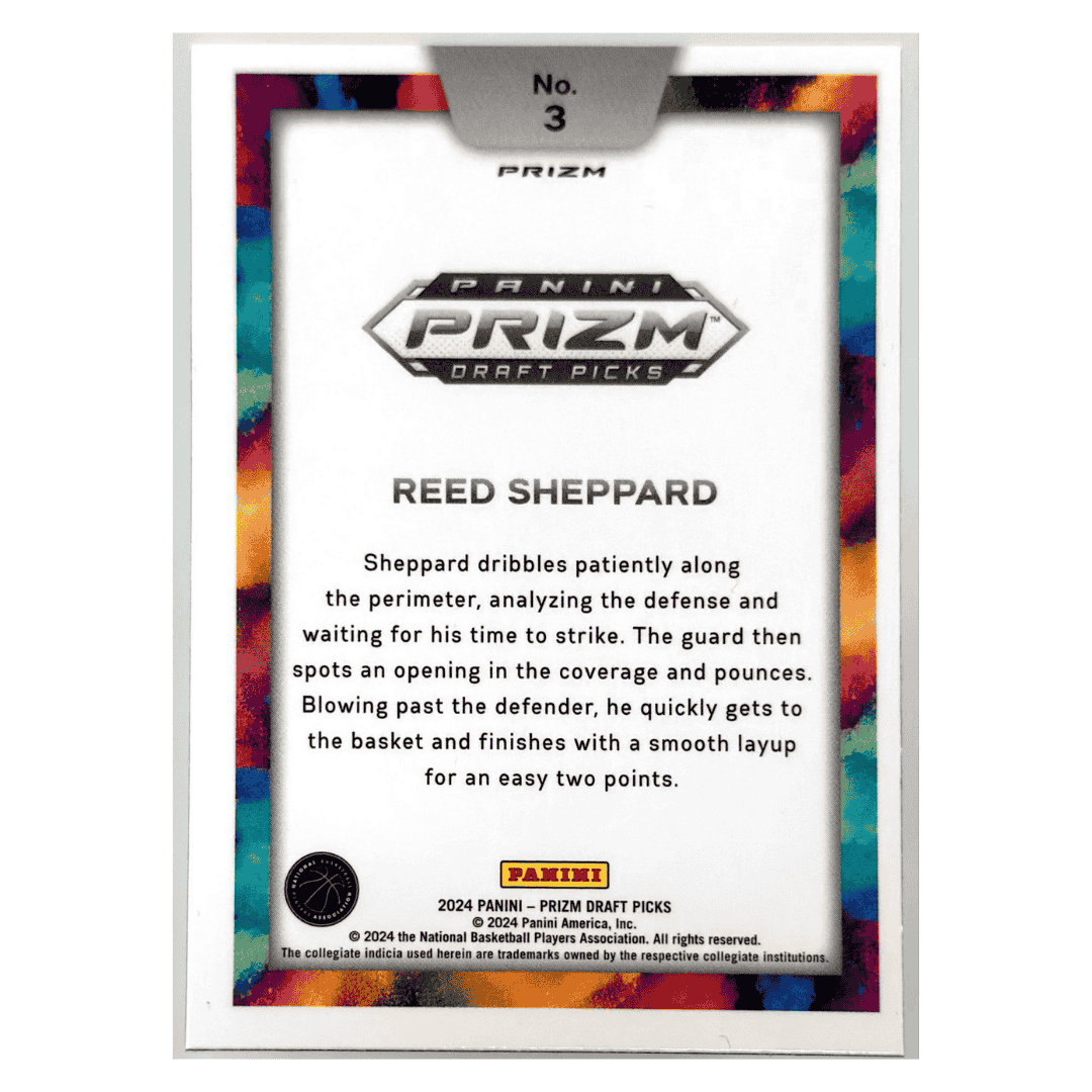 Reed Sheppard 2024 Panini Prizm Draft Picks Black Color Blast SSP Rookie RC Card #3