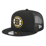 Boston Bruins Trucker Meshback New Era Black 9FIFTY Adjustable Snapback Hat