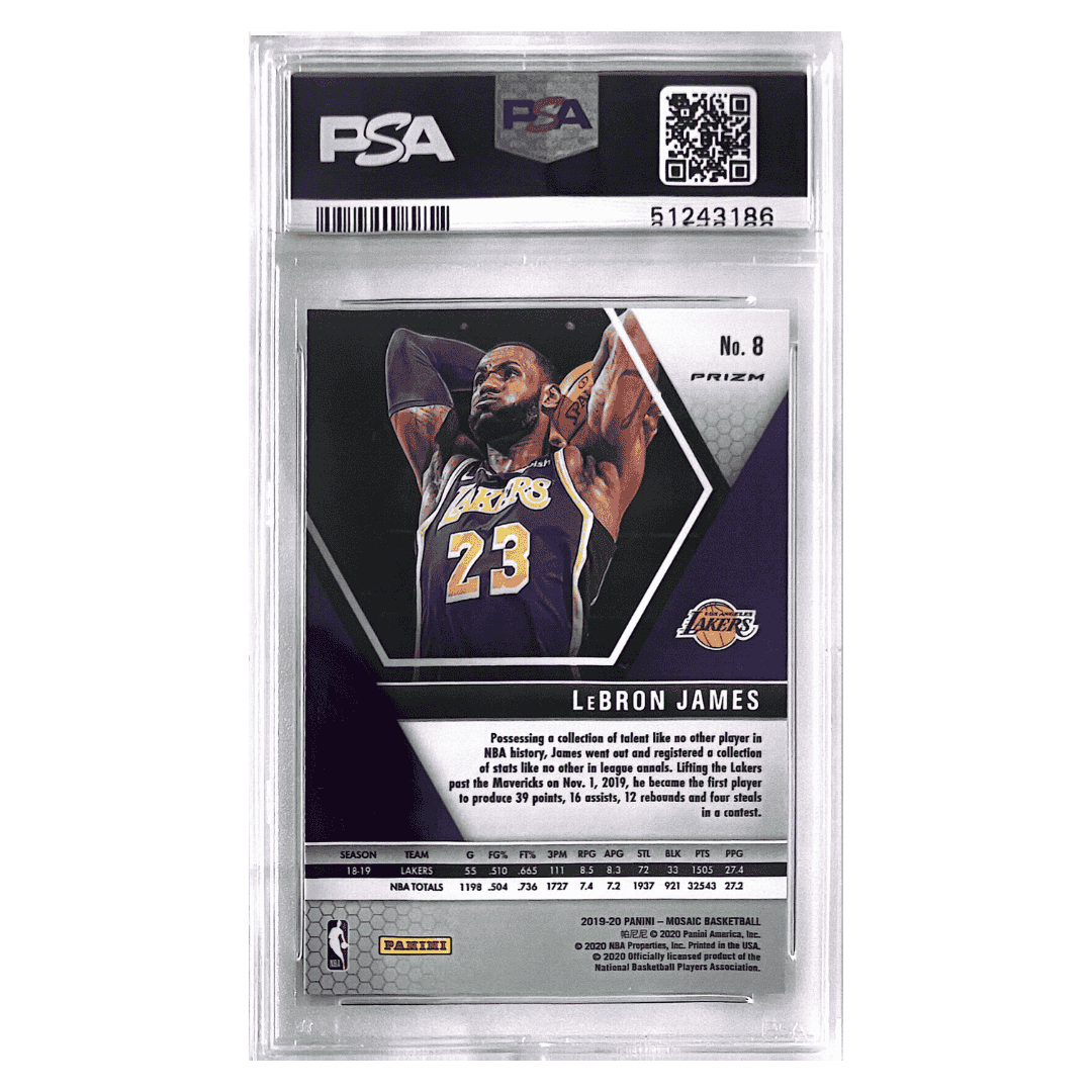 LeBron James PSA 10 2019 Panini Mosaic Pink Camo Card #8