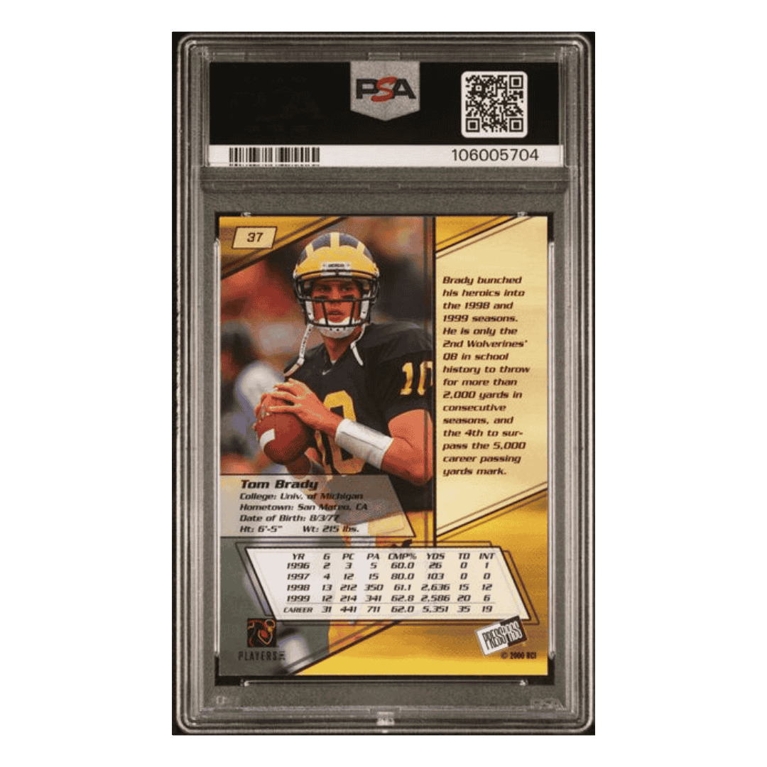 Tom Brady PSA 6 2000 Press Pass Card #37
