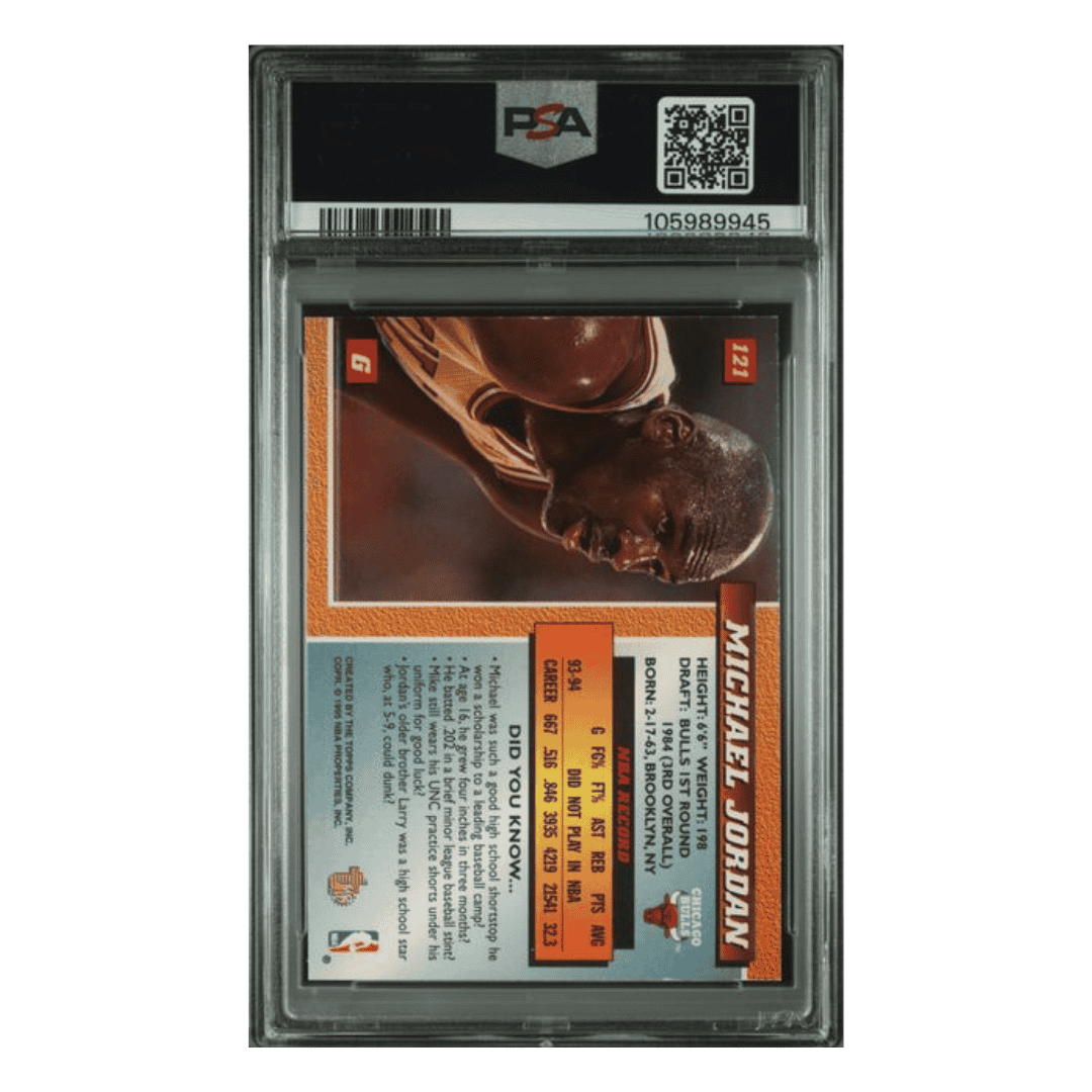 Michael Jordan PSA 6 1994 Topps Embossed Golden Idols Card #121
