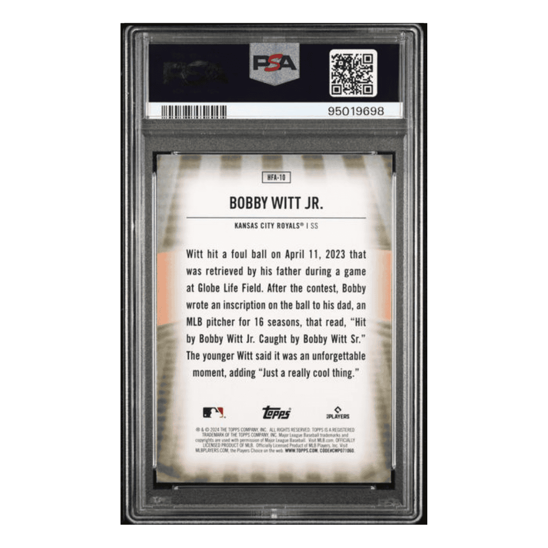 Bobby Witt Jr PSA 8 2024 Topps Home Field Advantage Card #HFA10