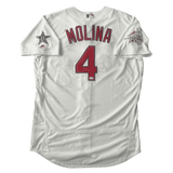 Yadier Molina St Louis Cardinals Autographed Authentic Flex Base Majestic Jersey with Patches- JSA COA