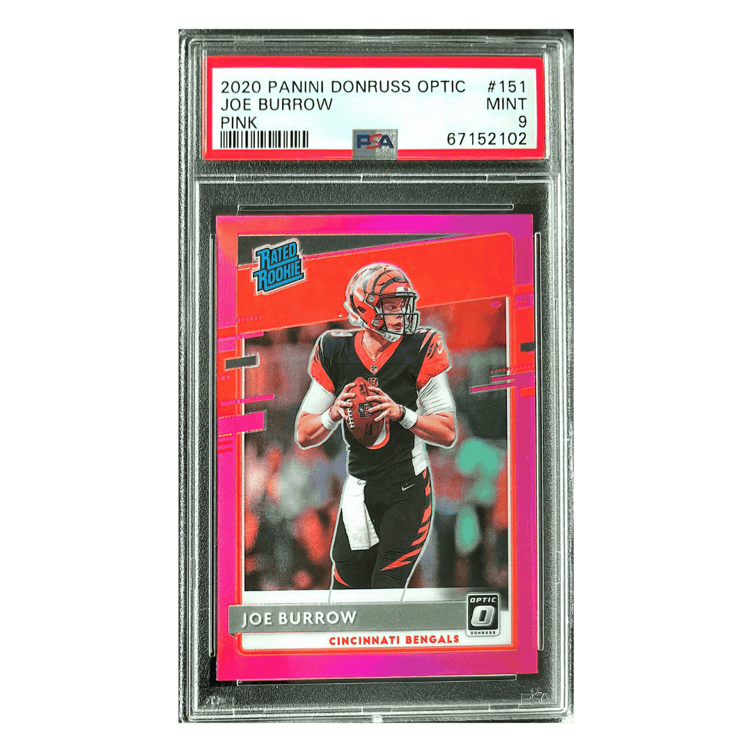 Joe Burrow PSA 9 2020 Panini Donruss Optic Pink Rated Rookie Card #151