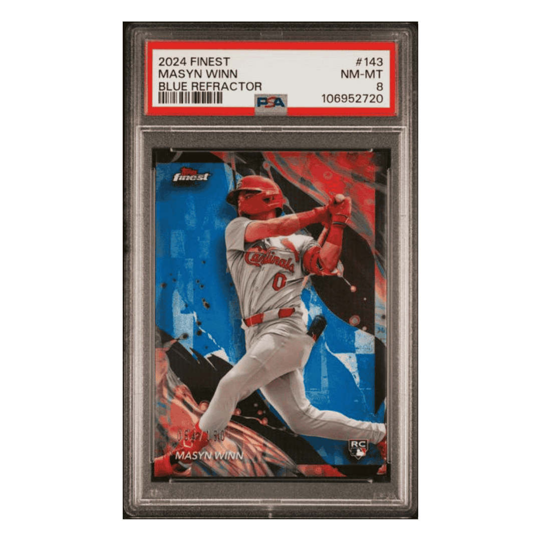 Masyn Winn PSA 8 2024 Topps Finest Blue Refractor #d/150 Card #143