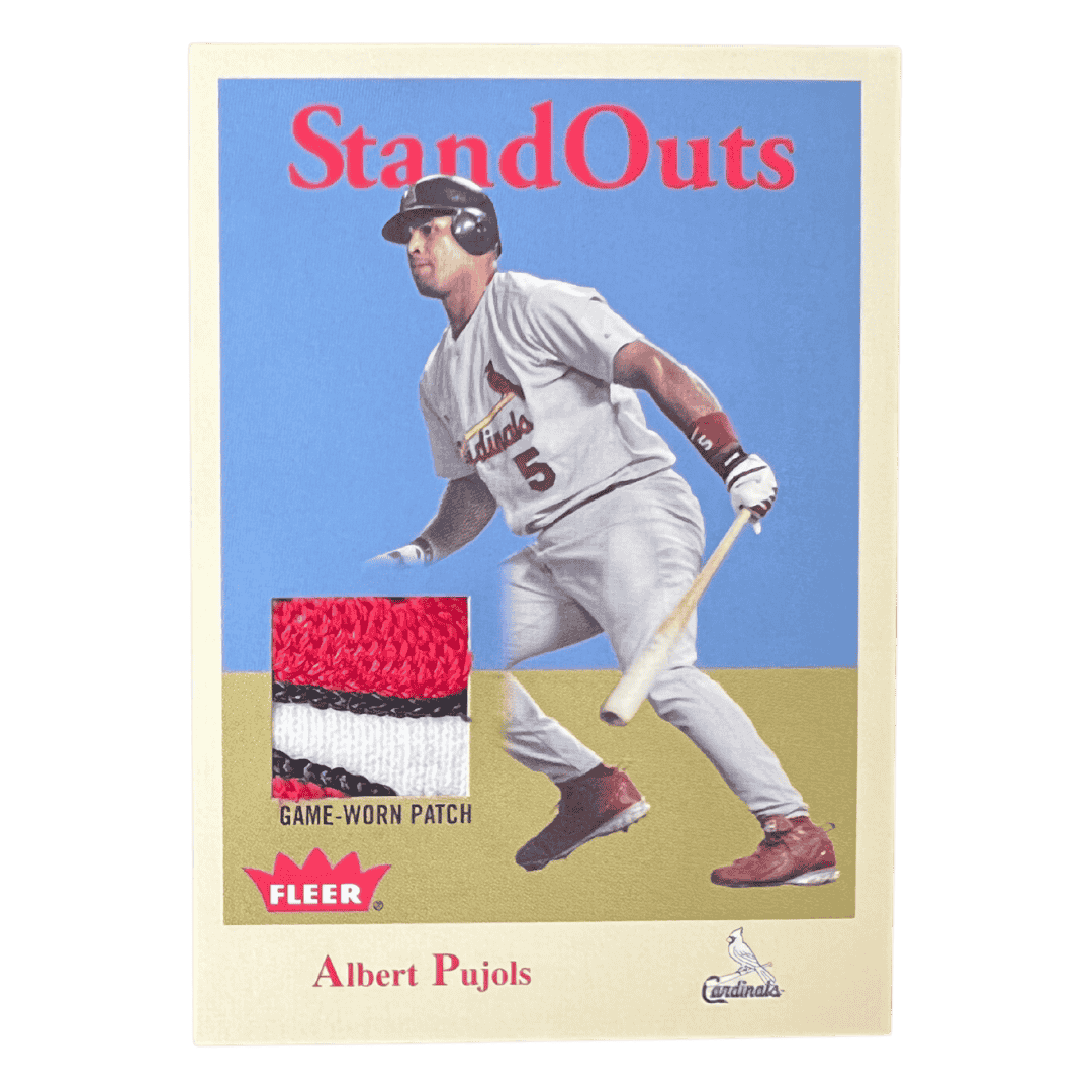 Albert Pujols 2005 Fleer Tradition StandOuts 3 Color Jersey Patch Swatch #d /50 Card #SO-AP