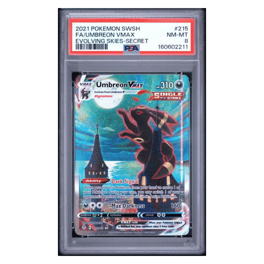 Umbreon VMAX PSA 8 2021 Pokemon Sword & Shield Evolving Skies - Secret Full Art Card #215