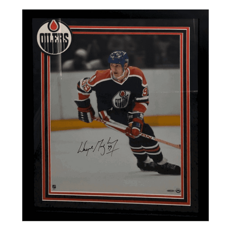 Wayne Gretzky Edmonton Oilers Autographed Framed 16x20 Photo with Logo- Upper Deck COA