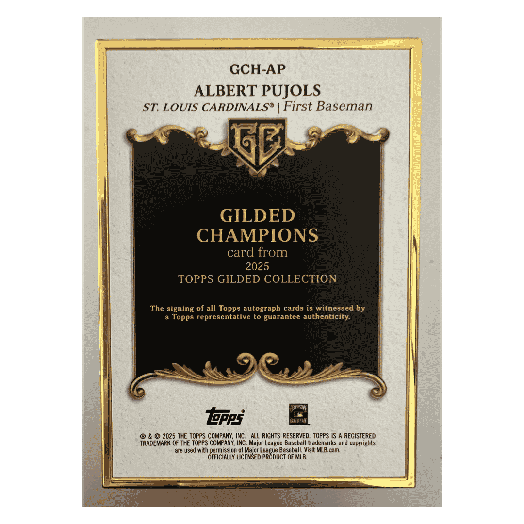 Albert Pujols 2025 Topps Gilded Collection Autograph #d/ 50 Card #GCH-AP