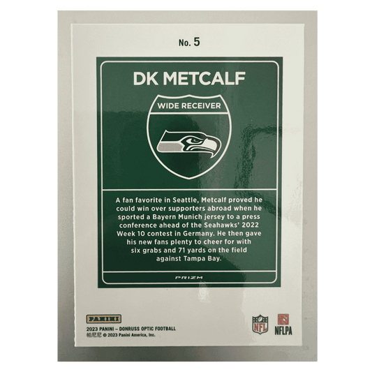 DK Metcalf 2023 Panini Donruss Optic International Downtown Card #5