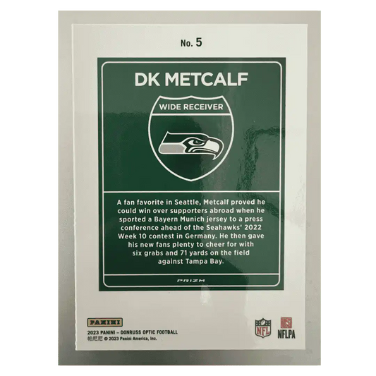 DK Metcalf 2023 Panini Donruss Optic International Downtown Card #5