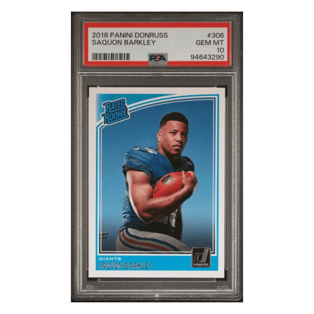 Saquon Barkley PSA 10 2018 Panini Donruss Rated Rookie Card #306