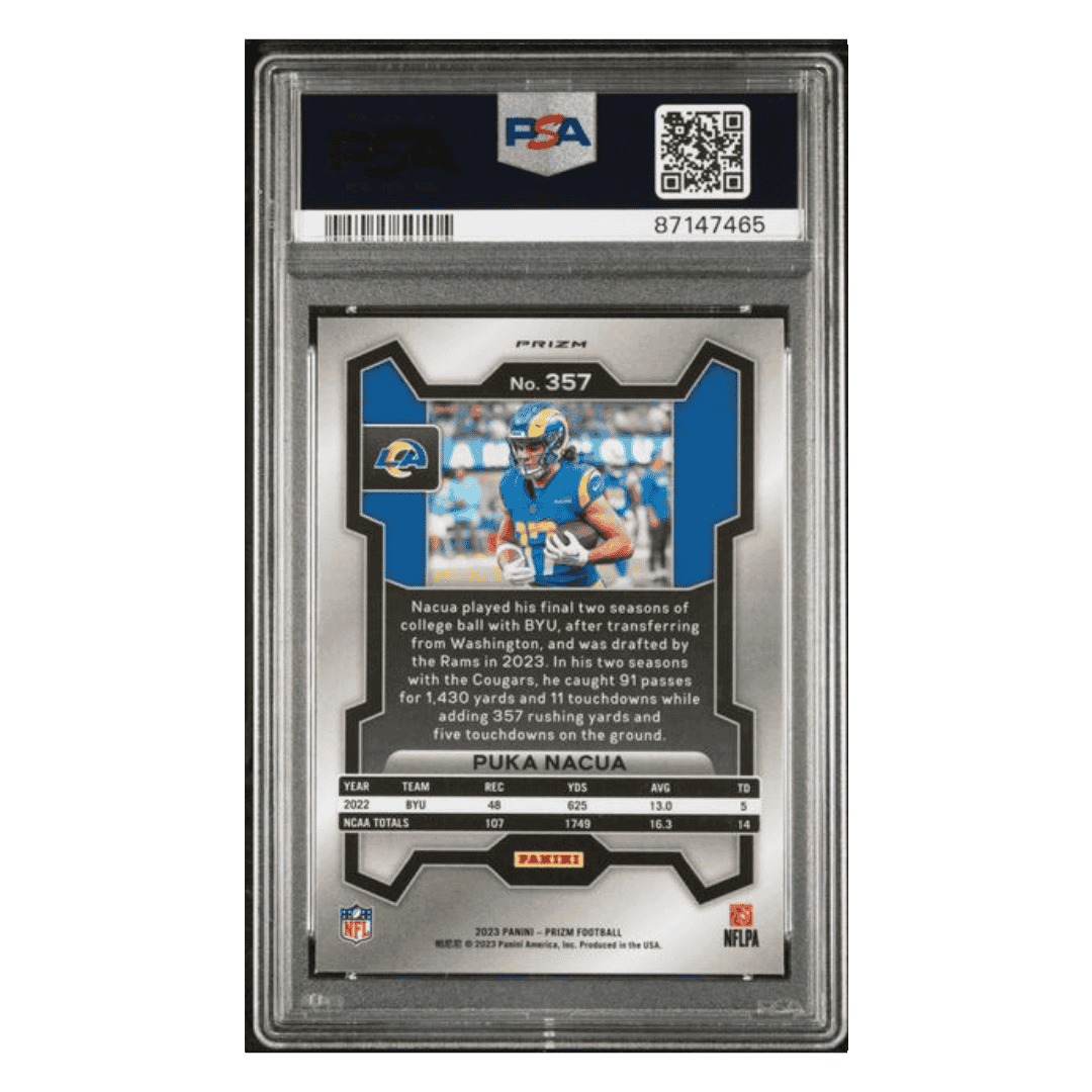 Puka Nacua PSA 10 2023 Panini Prizm Rookie RC Card #357