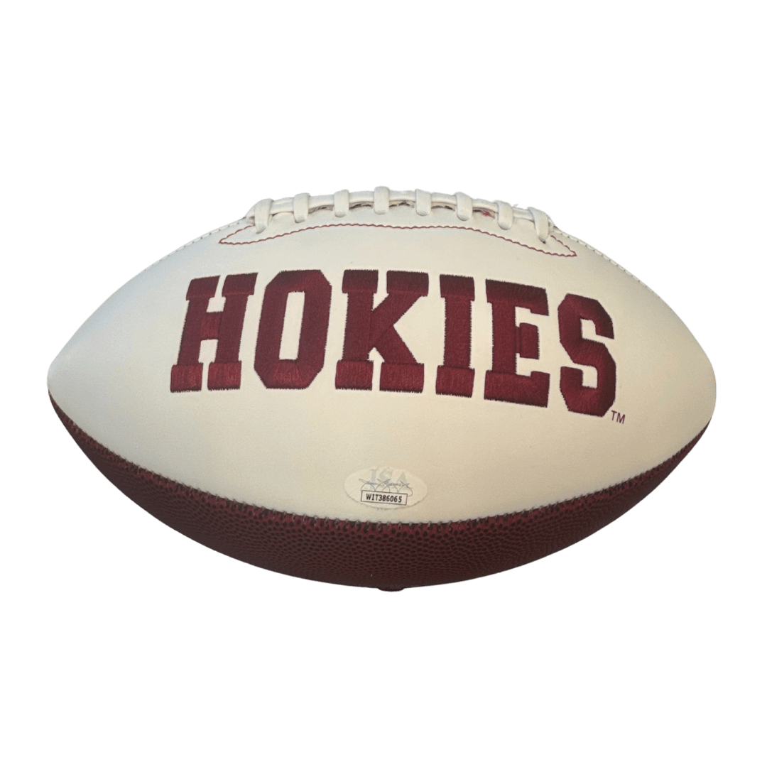 Michael Vick Autographed Virginia Tech Logo Football - JSA COA