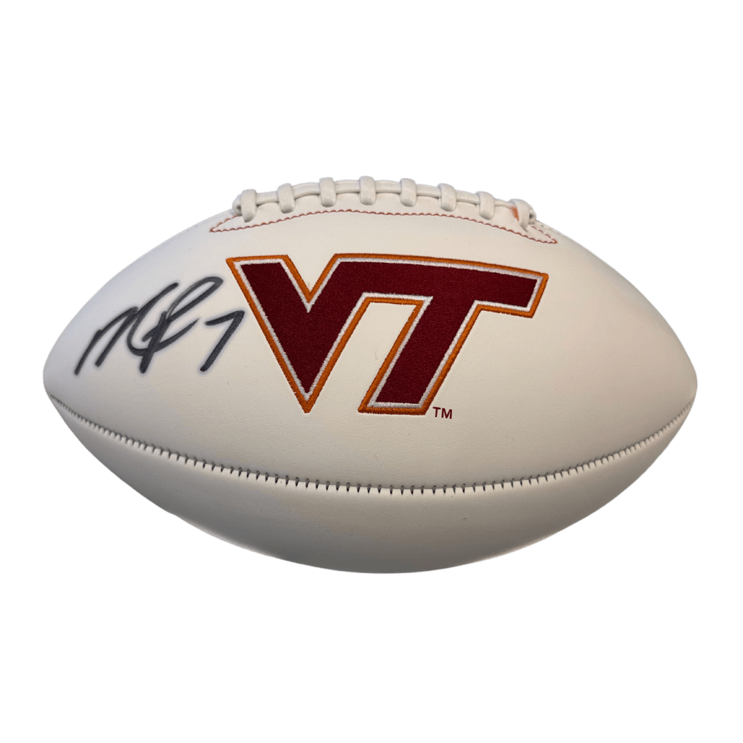 Michael Vick Autographed Virginia Tech Logo Football - JSA COA