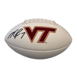 Michael Vick Autographed Virginia Tech Logo Football - JSA COA