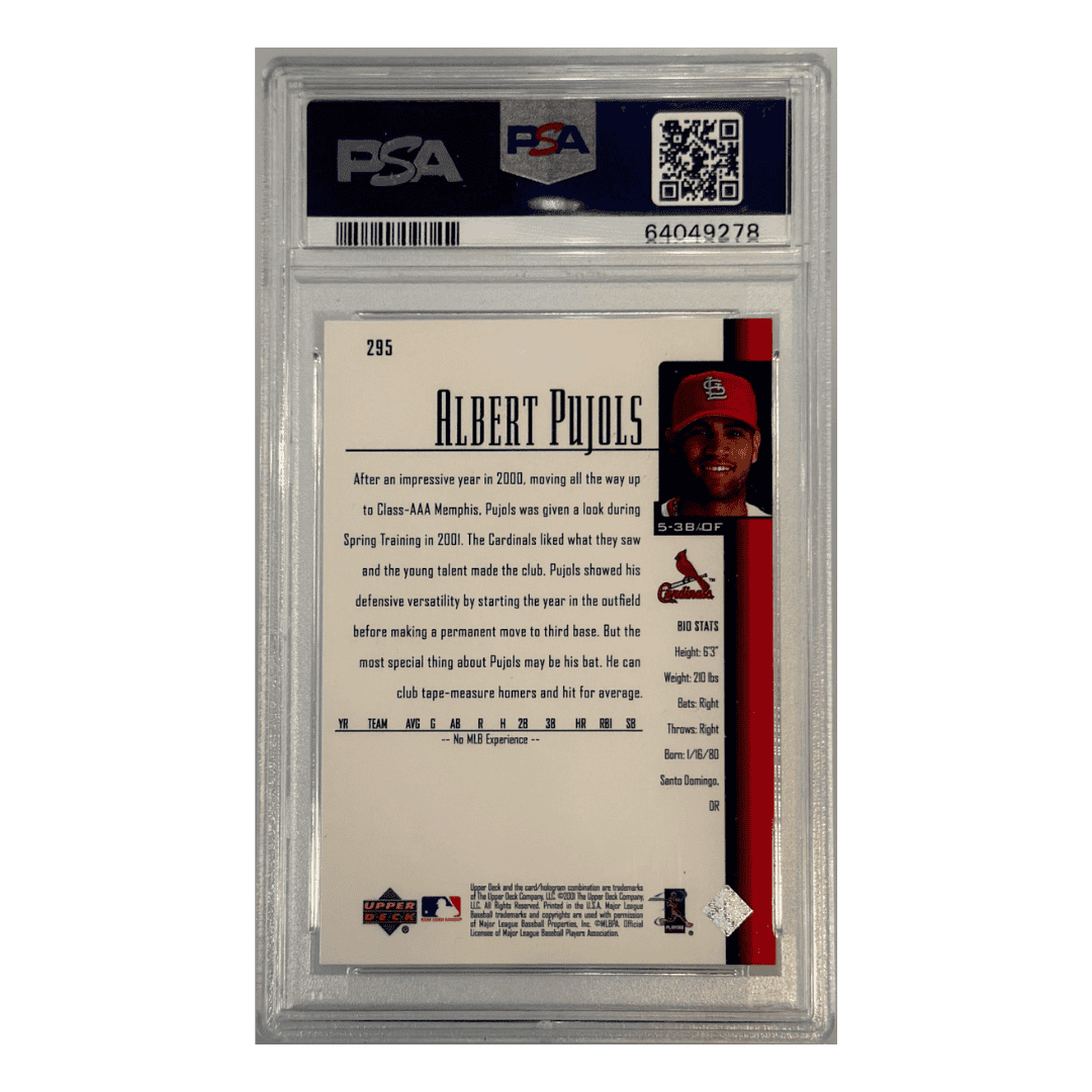 Albert Pujols PSA 10 2001 Upper Deck Card #295