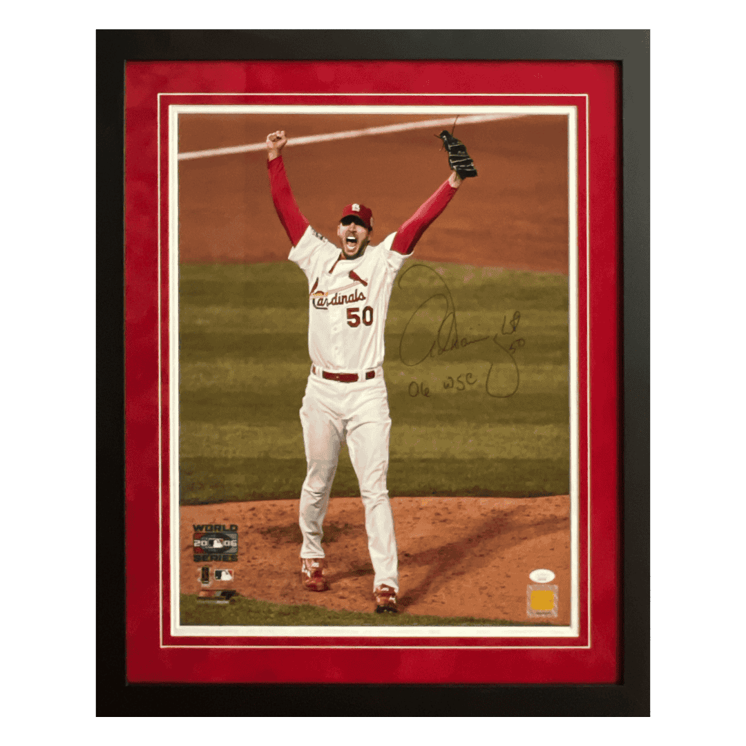Adam Wainwright St Louis Cardinals Autographed Framed 16x20 Photo - JSA COA