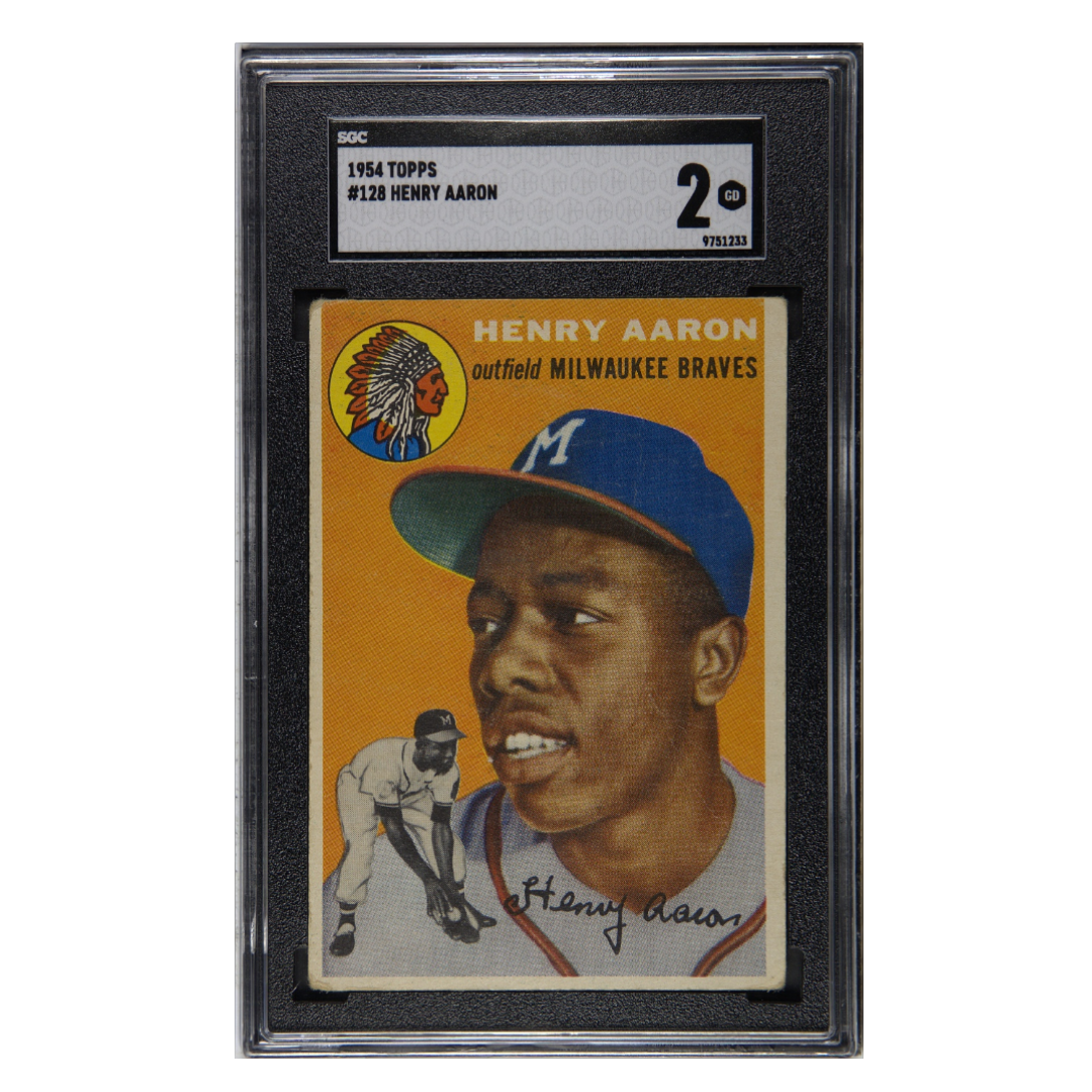 Hank Aaron SGC 2 1954 Topps Rookie RC Card #128
