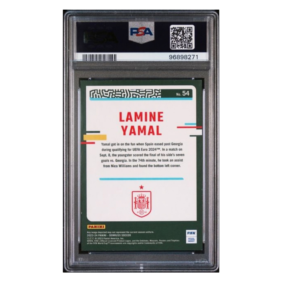 Lamine Yamal PSA 9 2023-24 Donruss FIFA Teal Rookie RC /199 Card #54