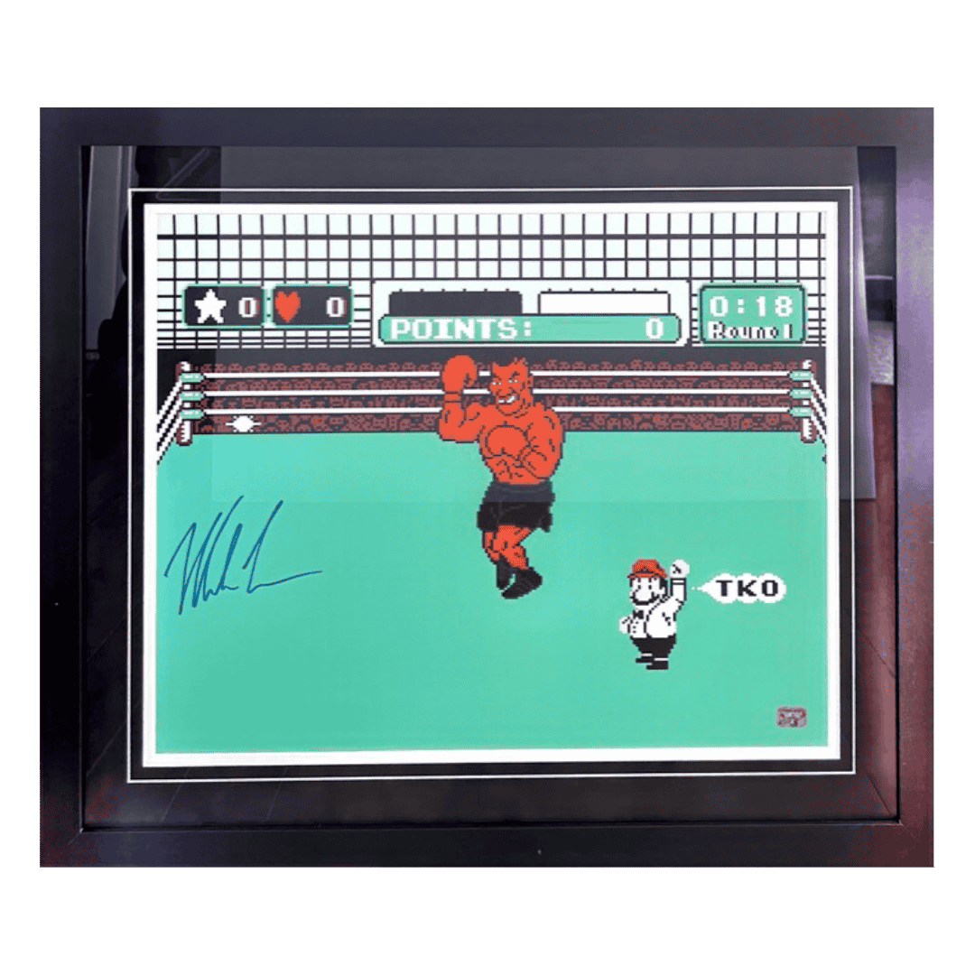 Mike Tyson Autographed Framed Punch Out 16x20  Photo - COA