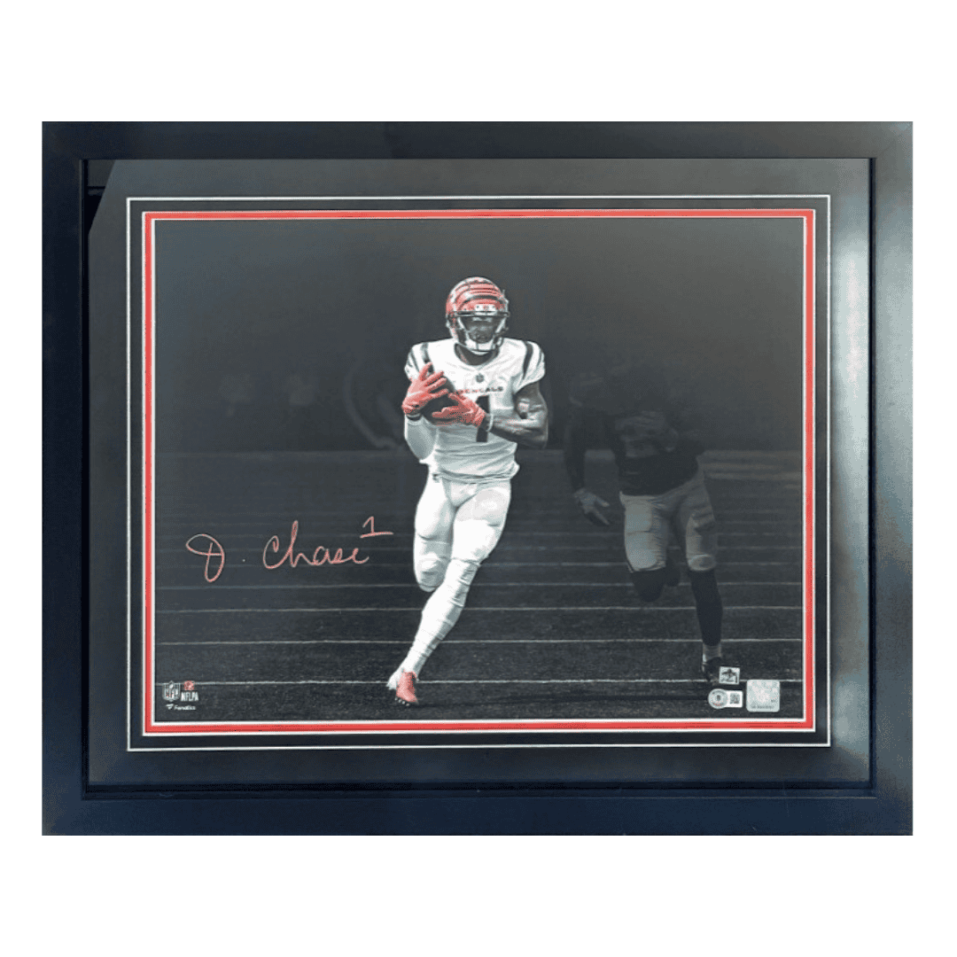 Ja'Marr Chase Cincinnati Bengals Autographed Framed Spotlight 16x20  Photo - Beckett COA